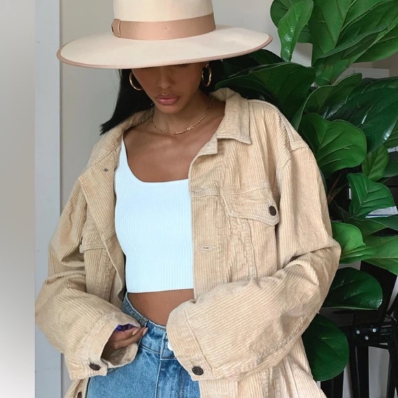 Princess Polly Western Corduroy Beige Jacket - Picture 1 of 16